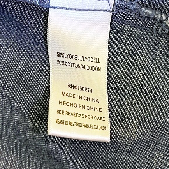 Billy T Denim Henley, with Roll Tab Sleeves, Shirt New with Tags new - Picture 8 of 10